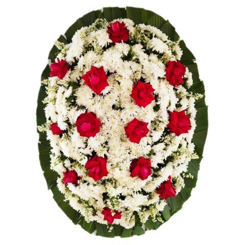 Coroa de Flor Luxo 1,2mt  (com Rosas) (cod.908)